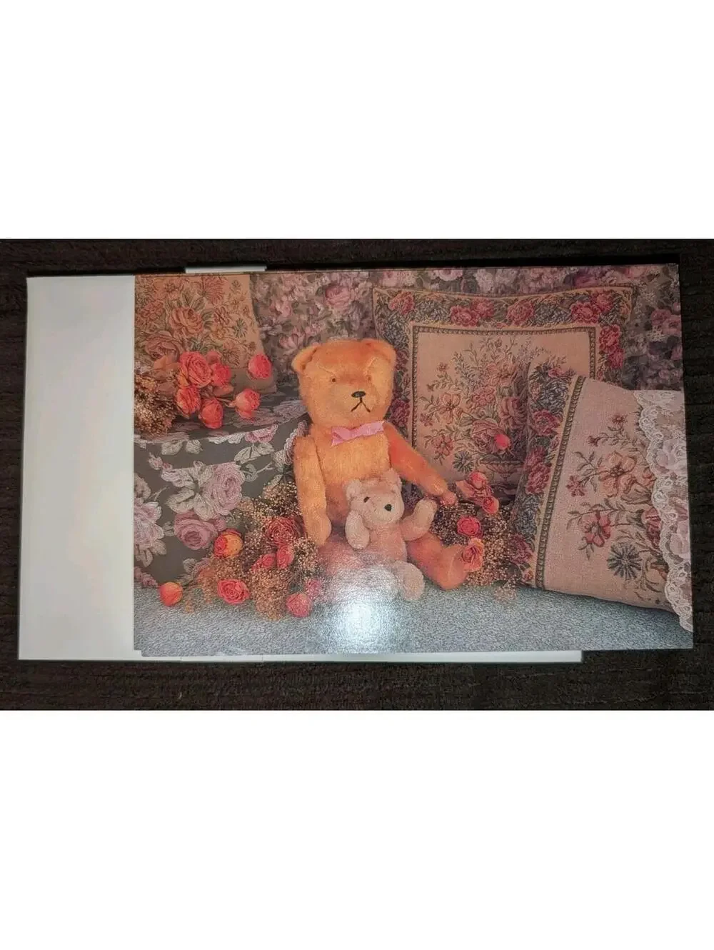 Vintage Regent Birthday Wishes Teddy Bears & Roses 3 cards & 3 envelopes